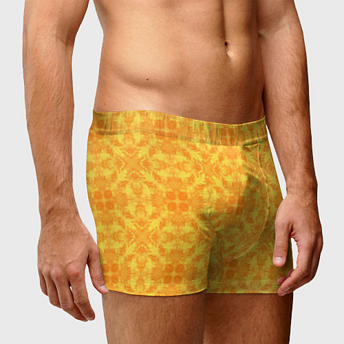 Мужские трусы Желтый абстрактный летний орнамент / 3D-принт – фото 3
