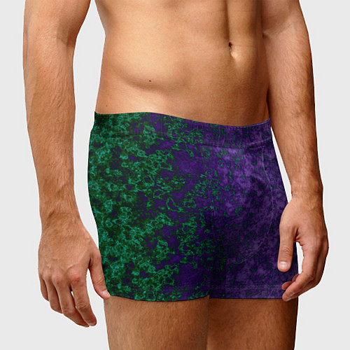 Мужские трусы Marble texture purple green color / 3D-принт – фото 3
