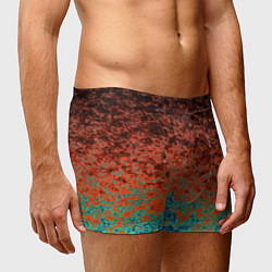 Трусы-боксеры мужские Turquoise brown abstract marble pattern, цвет: 3D-принт — фото 2