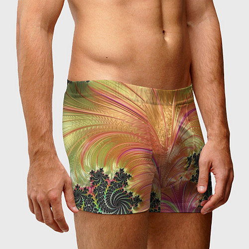 Мужские трусы Фрактальный динамичный паттерн / 3D-принт – фото 3