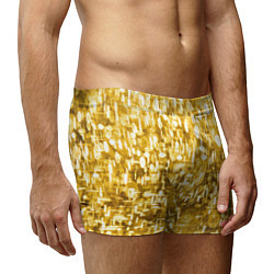Трусы-боксеры мужские Абстрактное множество золотых огней - Яркожёлтый, цвет: 3D-принт — фото 2