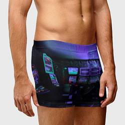 Трусы-боксеры мужские Неоновые игровые автоматы - Фиолетoвый, цвет: 3D-принт — фото 2
