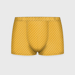 Трусы-боксеры мужские Волнистые желтые узоры, цвет: 3D-принт