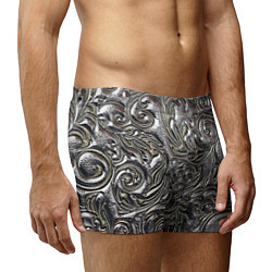 Трусы-боксеры мужские Растительный орнамент - чеканка по серебру, цвет: 3D-принт — фото 2