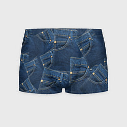 Трусы-боксеры мужские Джинсовка jeans, цвет: 3D-принт