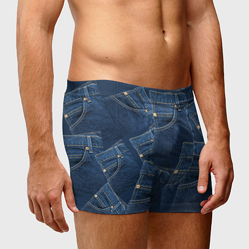 Мужские трусы Джинсовка jeans / 3D-принт – фото 3