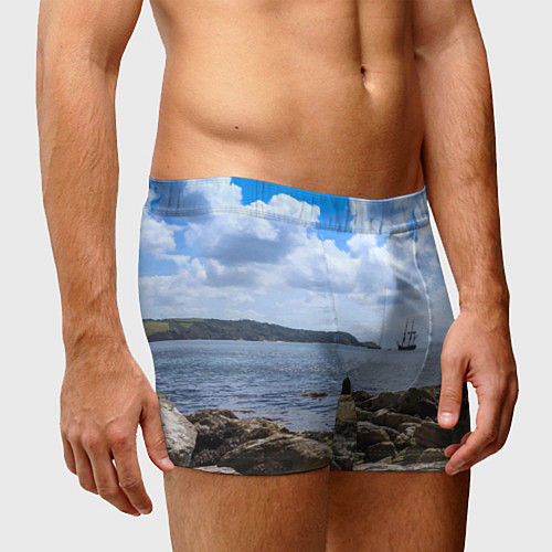 Мужские трусы Парусник на горизонте океана / 3D-принт – фото 3