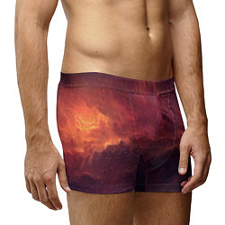 Трусы-боксеры мужские Галактический пожар, цвет: 3D-принт — фото 2