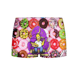 Трусы-боксеры мужские Гомер Симпсон в окружении пончиков, цвет: 3D-принт