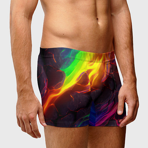 Мужские трусы Neon rainbow lava / 3D-принт – фото 3