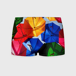 Трусы-боксеры мужские Разноцветные зонтики, цвет: 3D-принт