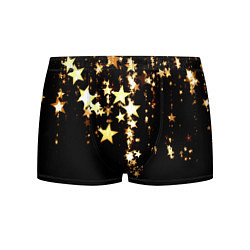 Трусы-боксеры мужские Золотые праздничные звезды, цвет: 3D-принт