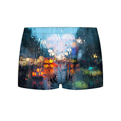 Трусы-боксеры мужские Город через дождевое стекло, цвет: 3D-принт