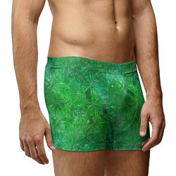 Трусы-боксеры мужские Узорчатый зеленый стеклоблок имитация, цвет: 3D-принт — фото 2
