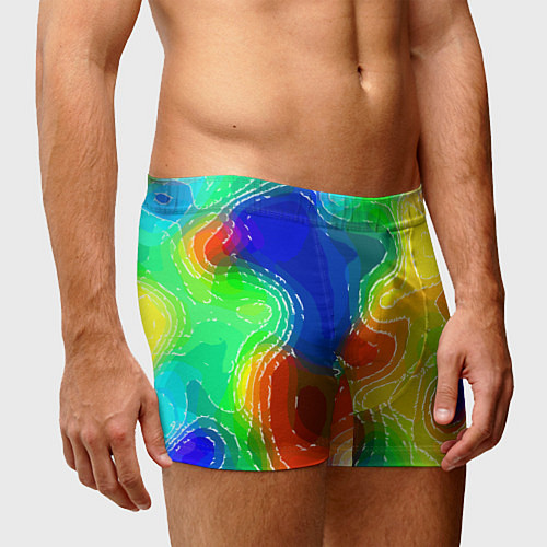 Мужские трусы Разноцветная абстрактная композиция / 3D-принт – фото 3