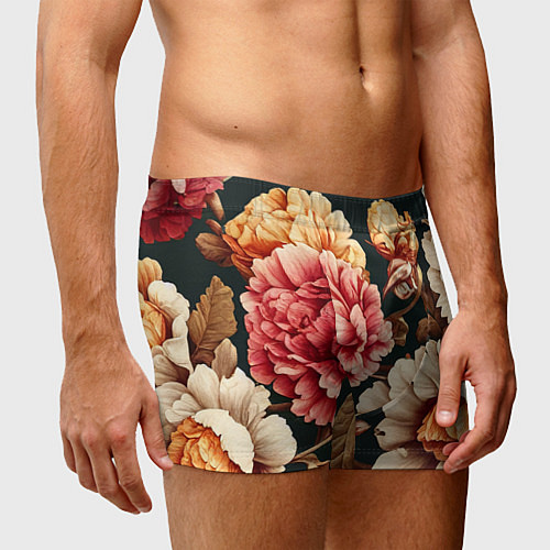 Мужские трусы Цветы в стиле рококо / 3D-принт – фото 3