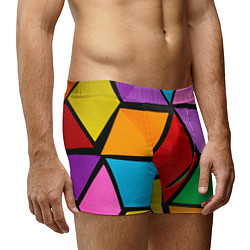 Трусы-боксеры мужские Множество разноцветных ромбов, цвет: 3D-принт — фото 2