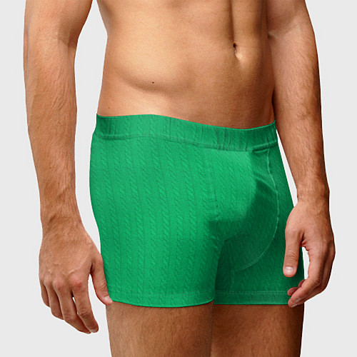 Мужские трусы Зеленый вязаный свитер / 3D-принт – фото 3