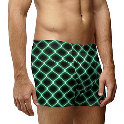 Трусы-боксеры мужские Зелёная неоновая сетка, цвет: 3D-принт — фото 2