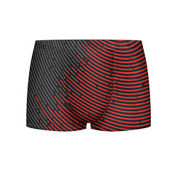 Трусы-боксеры мужские Красно-серые круги, цвет: 3D-принт