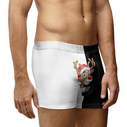 Трусы-боксеры мужские Весёлый новогодний оленёнок, цвет: 3D-принт — фото 2