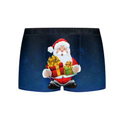 Трусы-боксеры мужские Санта Клаус с двумя подарками, цвет: 3D-принт
