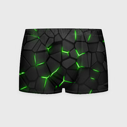 Трусы-боксеры мужские Green neon steel, цвет: 3D-принт