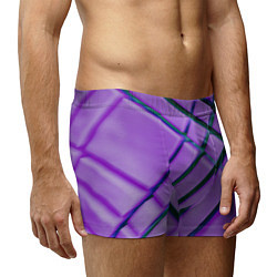 Трусы-боксеры мужские Фиолетовый фон и тёмные линии, цвет: 3D-принт — фото 2