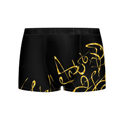 Трусы-боксеры мужские Золотая каллиграфия на черном фоне, цвет: 3D-принт
