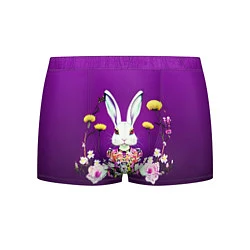 Трусы-боксеры мужские Кролик с одуванчиками, цвет: 3D-принт