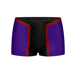 Трусы-боксеры мужские Синие и красные полосы на чёрном, цвет: 3D-принт