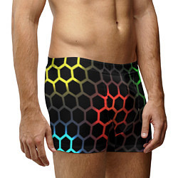 Трусы-боксеры мужские Gradient hexagon genshin, цвет: 3D-принт — фото 2