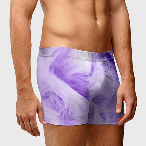 Мужские трусы Абстрактный фиолетовый облачный дым / 3D-принт – фото 3