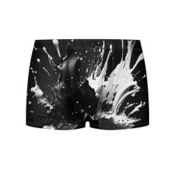 Трусы-боксеры мужские Брызги красок - белая и черная, цвет: 3D-принт