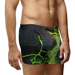 Трусы-боксеры мужские Зеленая неоновая лава, цвет: 3D-принт — фото 2