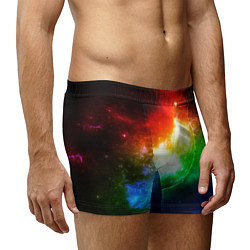 Трусы-боксеры мужские Радужная галактика, цвет: 3D-принт — фото 2