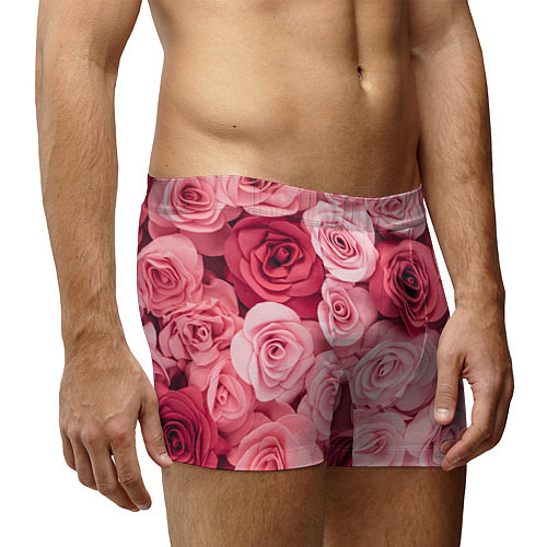 Мужские трусы Чайная пыльная роза - нежно розовый цветок / 3D-принт – фото 3