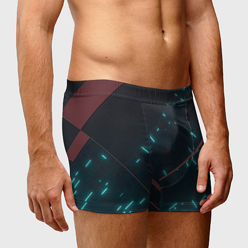 Мужские трусы Неоновые линии в полной темноте / 3D-принт – фото 3