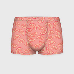 Трусы-боксеры мужские Цитрусовые дольки - розовый паттерн, цвет: 3D-принт