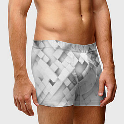 Трусы-боксеры мужские Серые кубы на белом, цвет: 3D-принт — фото 2