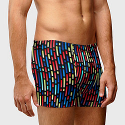 Трусы-боксеры мужские Неоновые полосы - авангардный паттерн, цвет: 3D-принт — фото 2