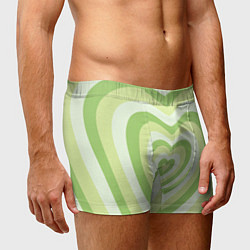 Трусы-боксеры мужские Зеленые сердца - индикид паттерн, цвет: 3D-принт — фото 2
