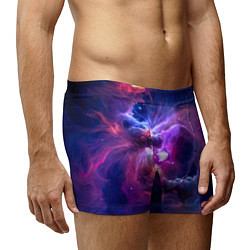 Трусы-боксеры мужские Небула в космосе в фиолетовых тонах - нейронная се, цвет: 3D-принт — фото 2