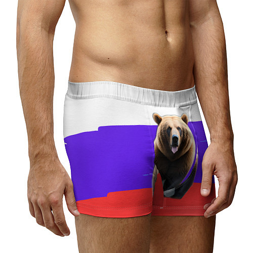 Мужские трусы Медведь на флаге / 3D-принт – фото 3