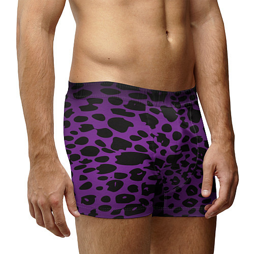Мужские трусы Фиолетовый леопард / 3D-принт – фото 3