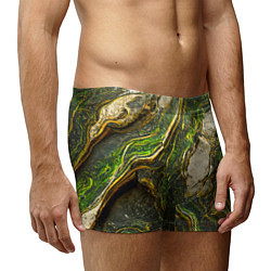 Трусы-боксеры мужские Текстура зелёного мрамора, цвет: 3D-принт — фото 2