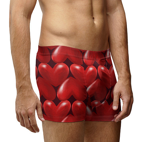 Мужские трусы Red hearts / 3D-принт – фото 3