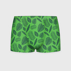 Трусы-боксеры мужские Зеленые листики, цвет: 3D-принт