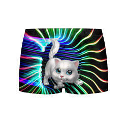 Трусы-боксеры мужские Милая кошечка в космическом портале, цвет: 3D-принт