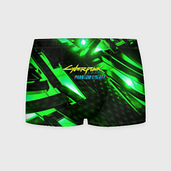 Трусы-боксеры мужские Cyberpunk 2077 phantom liberty neon green, цвет: 3D-принт